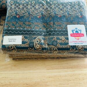 Vicksburg Quilt Kit by - Blue and Brown
